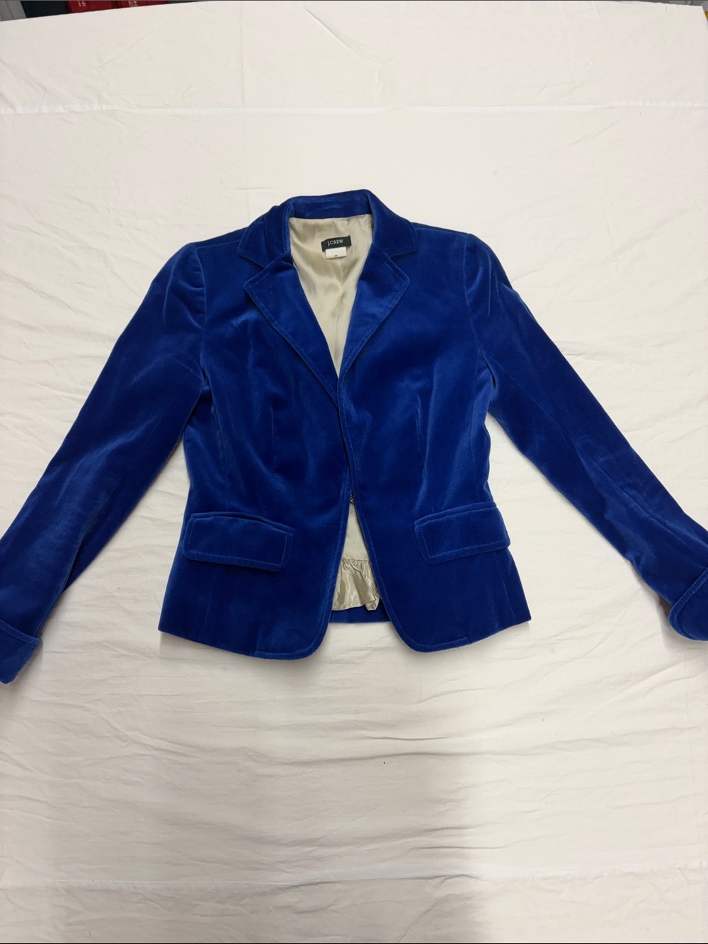 J. Crew Single-breasted Velvet Blazer in Cobalt/Royal Blue Y2K era